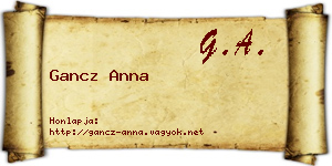 Gancz Anna névjegykártya